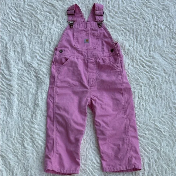 Carhartt Pink Overalls Bibs Pocket 2T - Picture 2 of 5